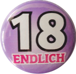 Badge for your birthday - 18 - white