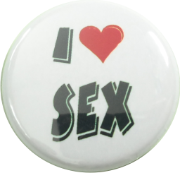 I love Sex button weiss - €1.20 - Versandkostenfrei ab 10 Stück