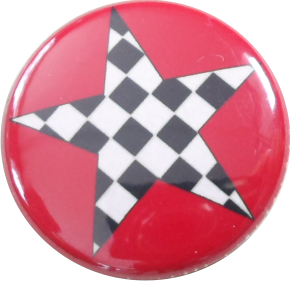 Star square - black-white and red button