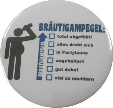 Bräutigampegel Badge white