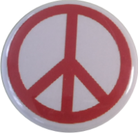 Button Peace Zeichen rot Button Peace Zeichen rot