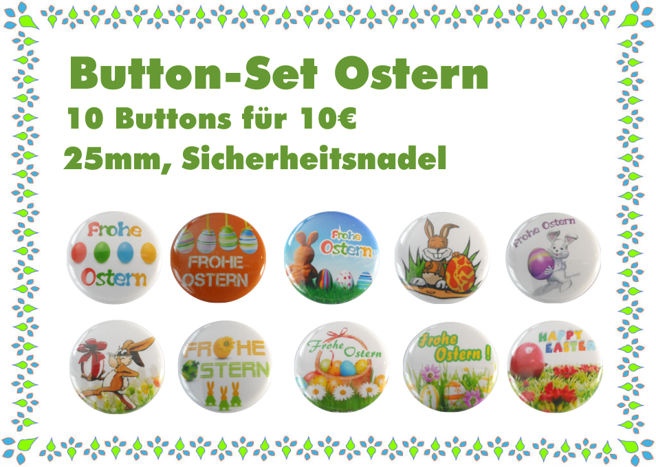 Easter -badges Set 10 pieces