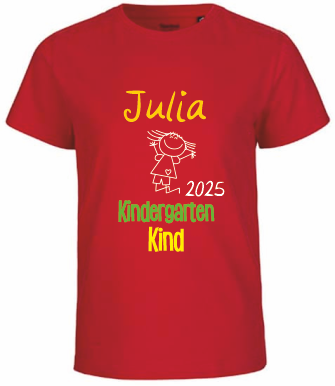 Kindergarten T-Shirt mit Namen rot