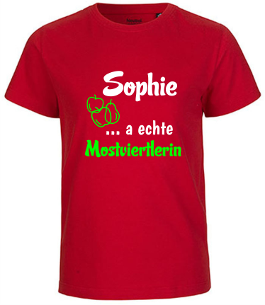 +++T-Shirt mit Namen - Mostviertel T-Shirt Kinder rot