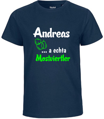 +++T-Shirt mit Namen - Mostviertel T-Shirt Kinder blau