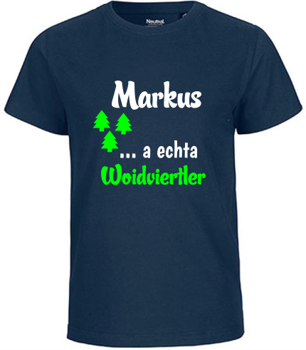 +++T-Shirt mit Namen - Waldviertel T-Shirt Kinder blau