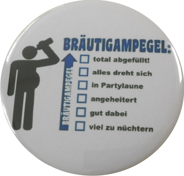 Polterabend Button Bräutigampegel weiß