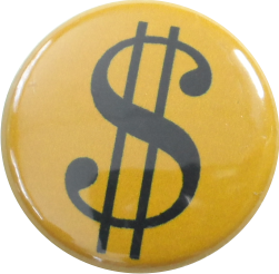 Dollar sign button gold