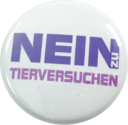 Nein zu Tierversuchen Button